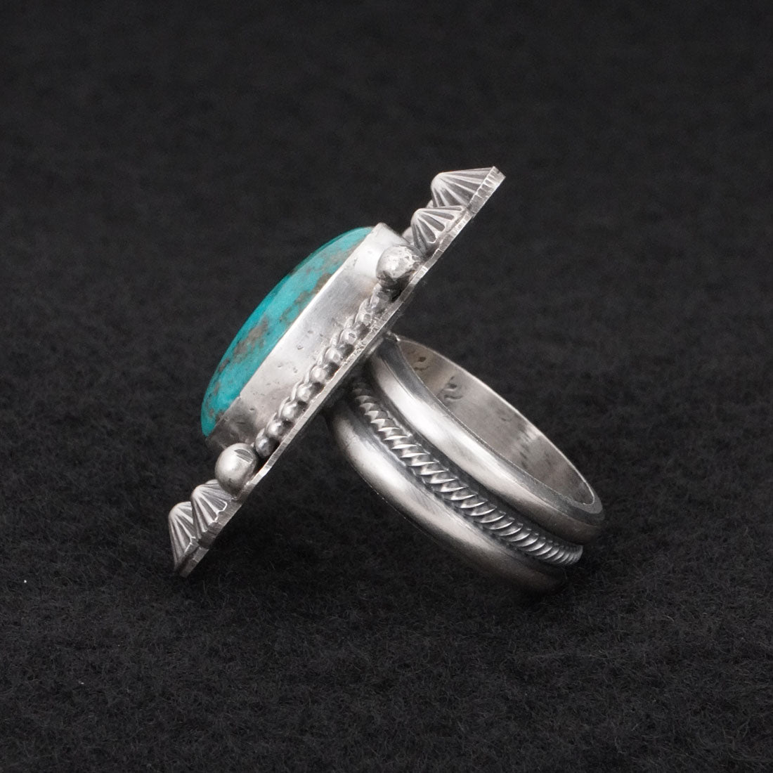 Michael Calladitto Turquoise & Sterling Silver Ring Size 7