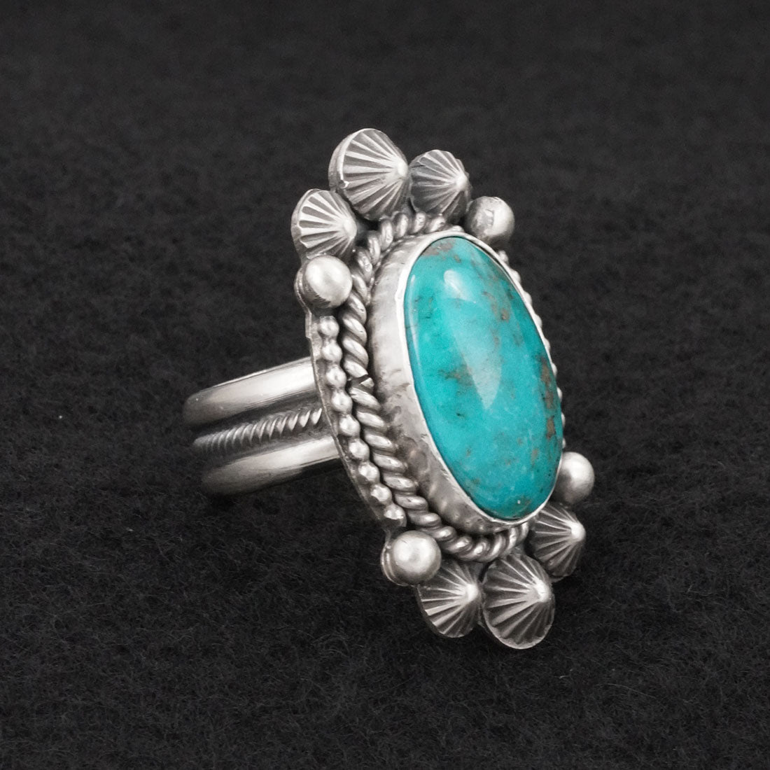 Michael Calladitto Turquoise & Sterling Silver Ring Size 7