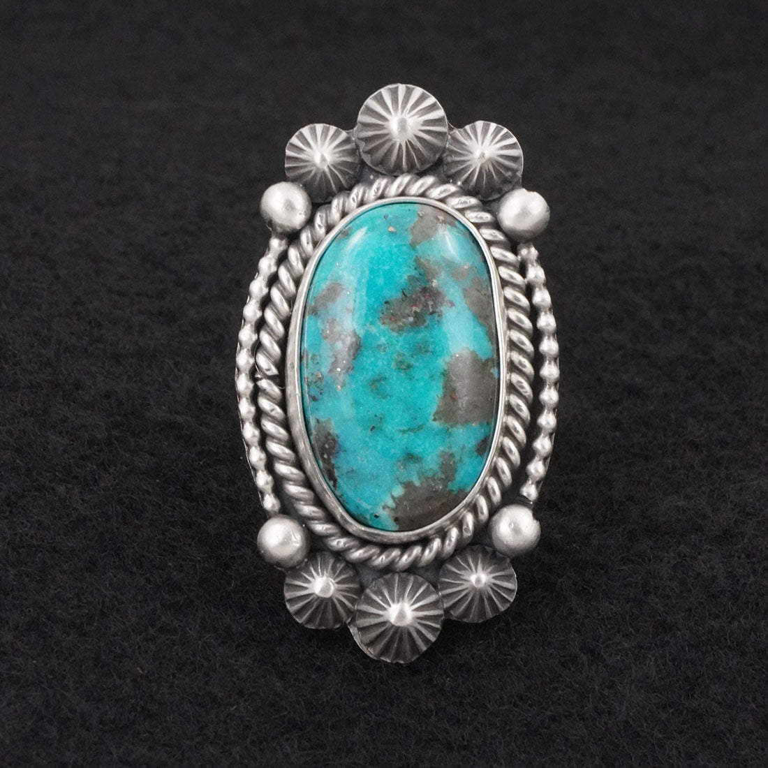 Michael Calladitto Turquoise & Sterling Silver Ring Size 7
