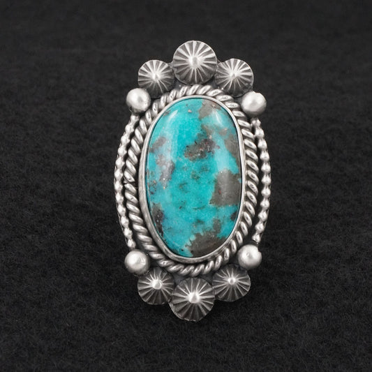 Michael Calladitto Turquoise & Sterling Silver Ring Size 7