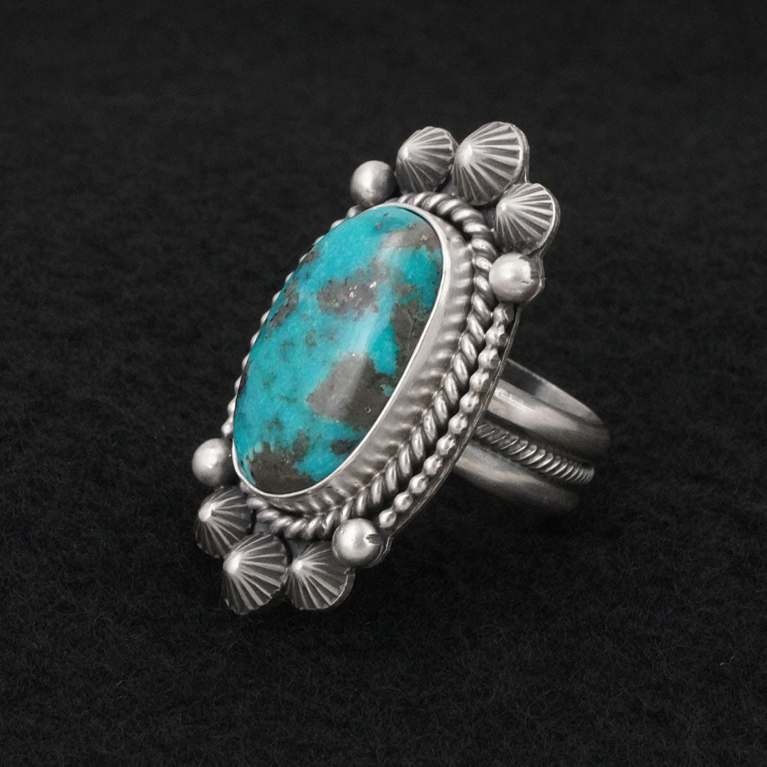 Michael Calladitto Turquoise & Sterling Silver Ring Size 7