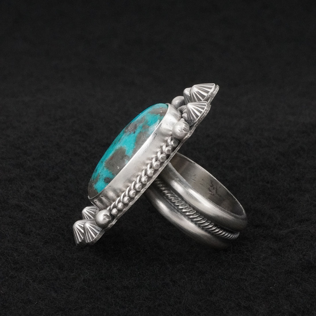 Michael Calladitto Turquoise & Sterling Silver Ring Size 7