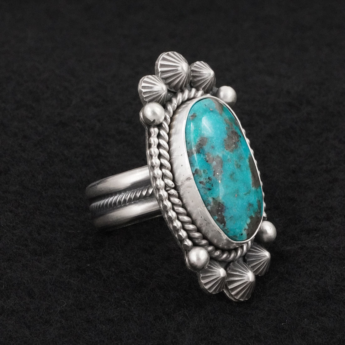 Michael Calladitto Turquoise & Sterling Silver Ring Size 7
