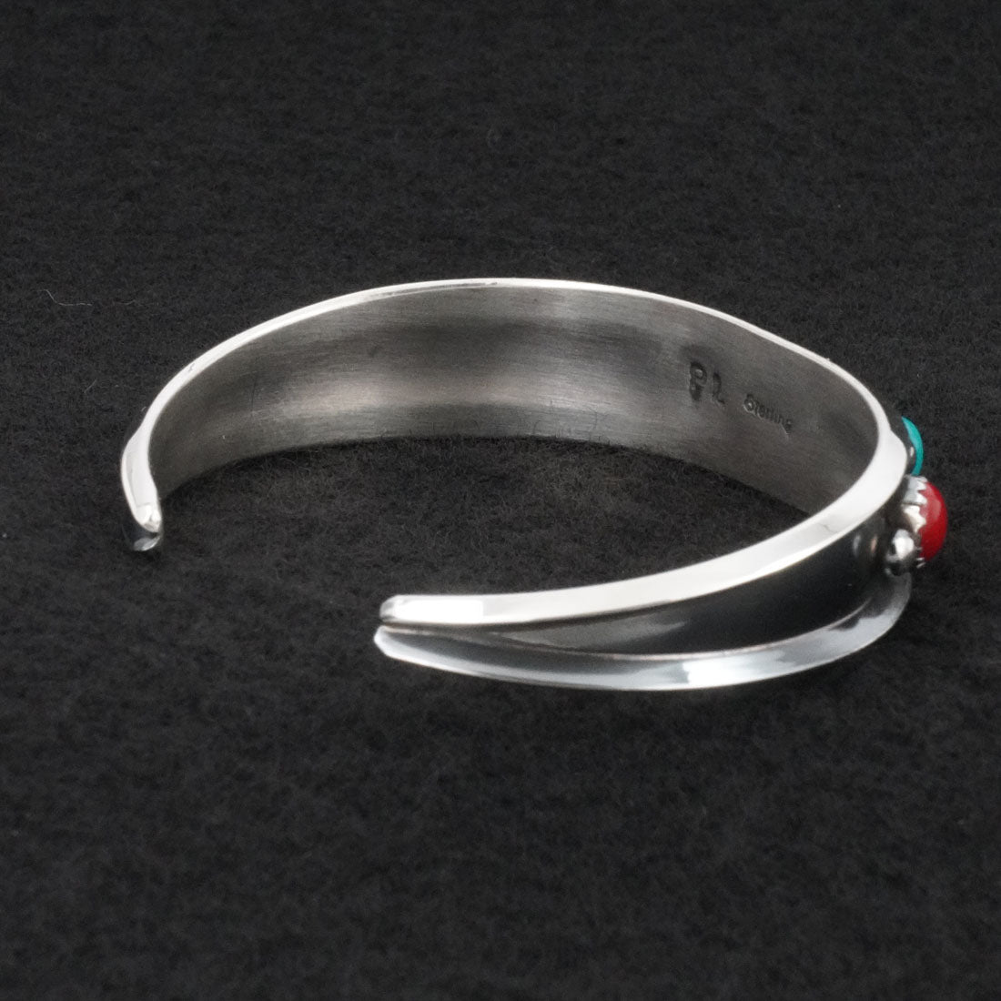 Paul Largo Turquoise, Coral & Sterling Silver Bracelet