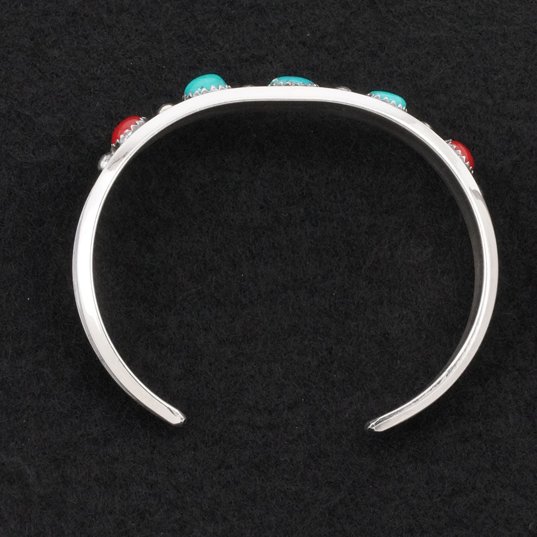 Paul Largo Turquoise, Coral & Sterling Silver Bracelet
