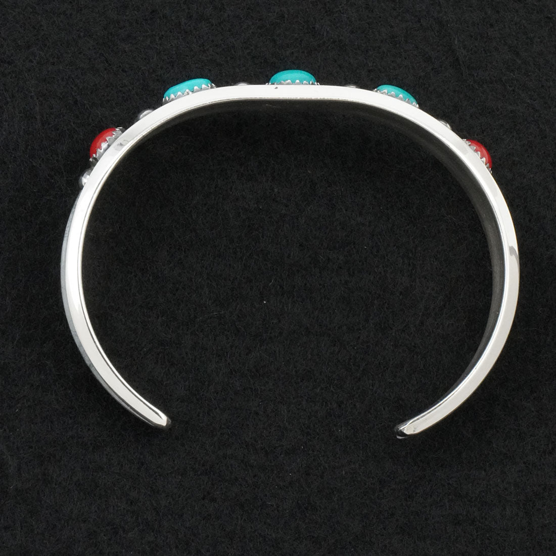 Paul Largo Turquoise, Coral & Sterling Silver Bracelet