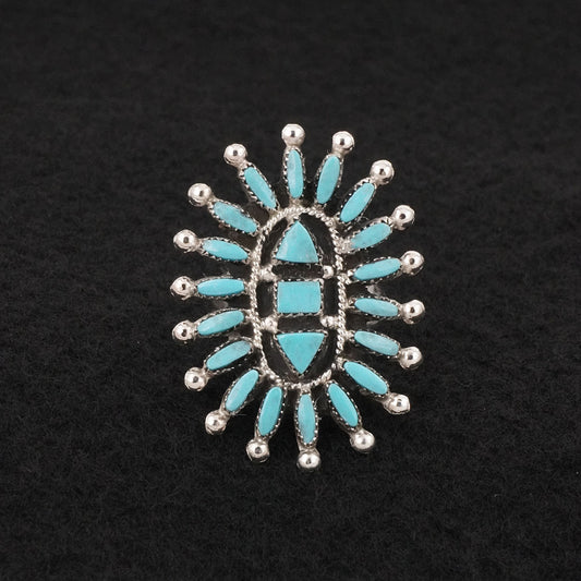 Evonne Hustito Turquoise & Sterling Silver Ring Size 9.5