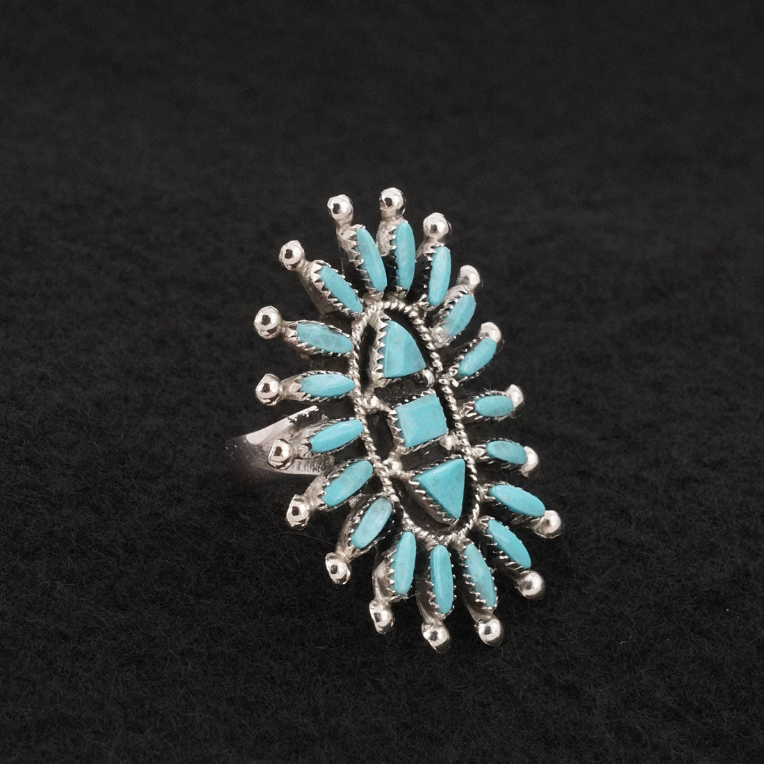 Evonne Hustito Turquoise & Sterling Silver Ring Size 8