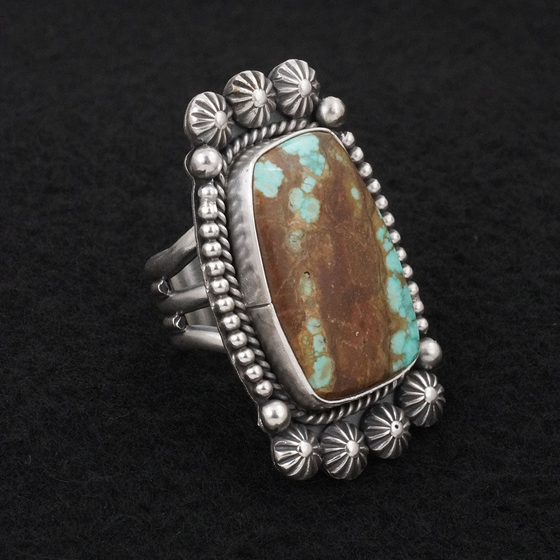 Michael Calladitto Turquoise & Sterling Silver Ring Size 7