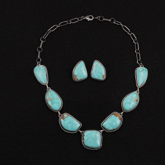 Paul Livingston Turquoise & Sterling Silver Necklace Set