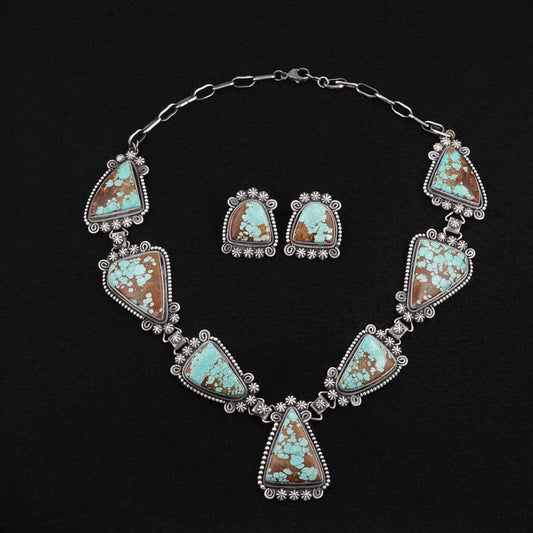 Paul Livingston Turquoise & Sterling Silver Necklace Set