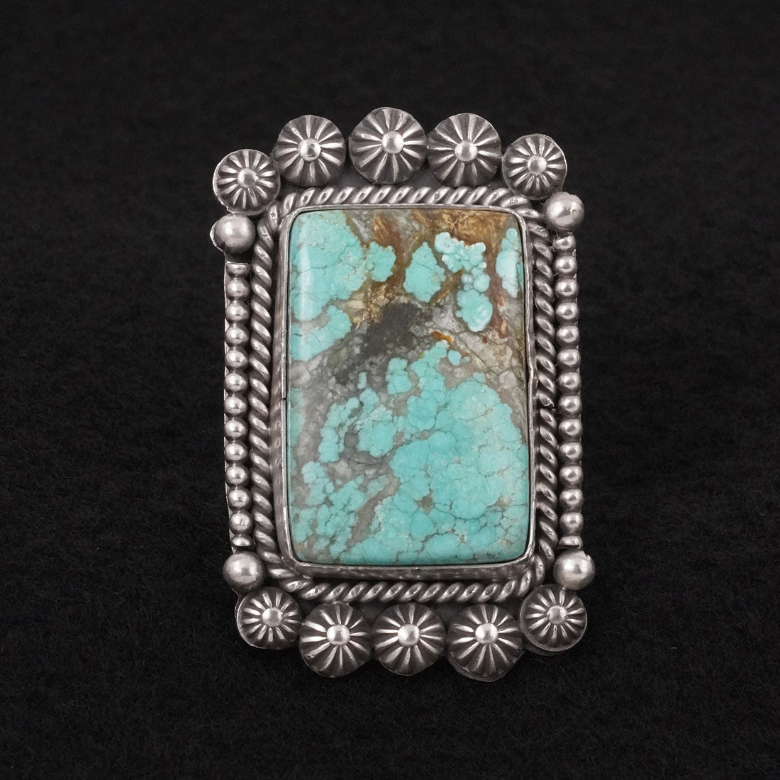Michael Calladitto Turquoise & Sterling Silver Ring Size 7.5