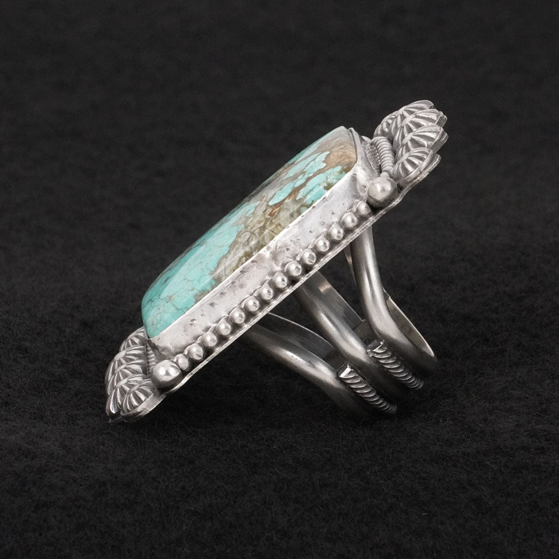Michael Calladitto Turquoise & Sterling Silver Ring Size 7.5