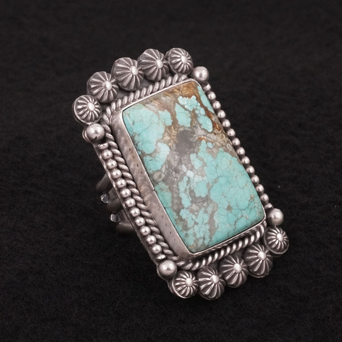 Michael Calladitto Turquoise & Sterling Silver Ring Size 7.5