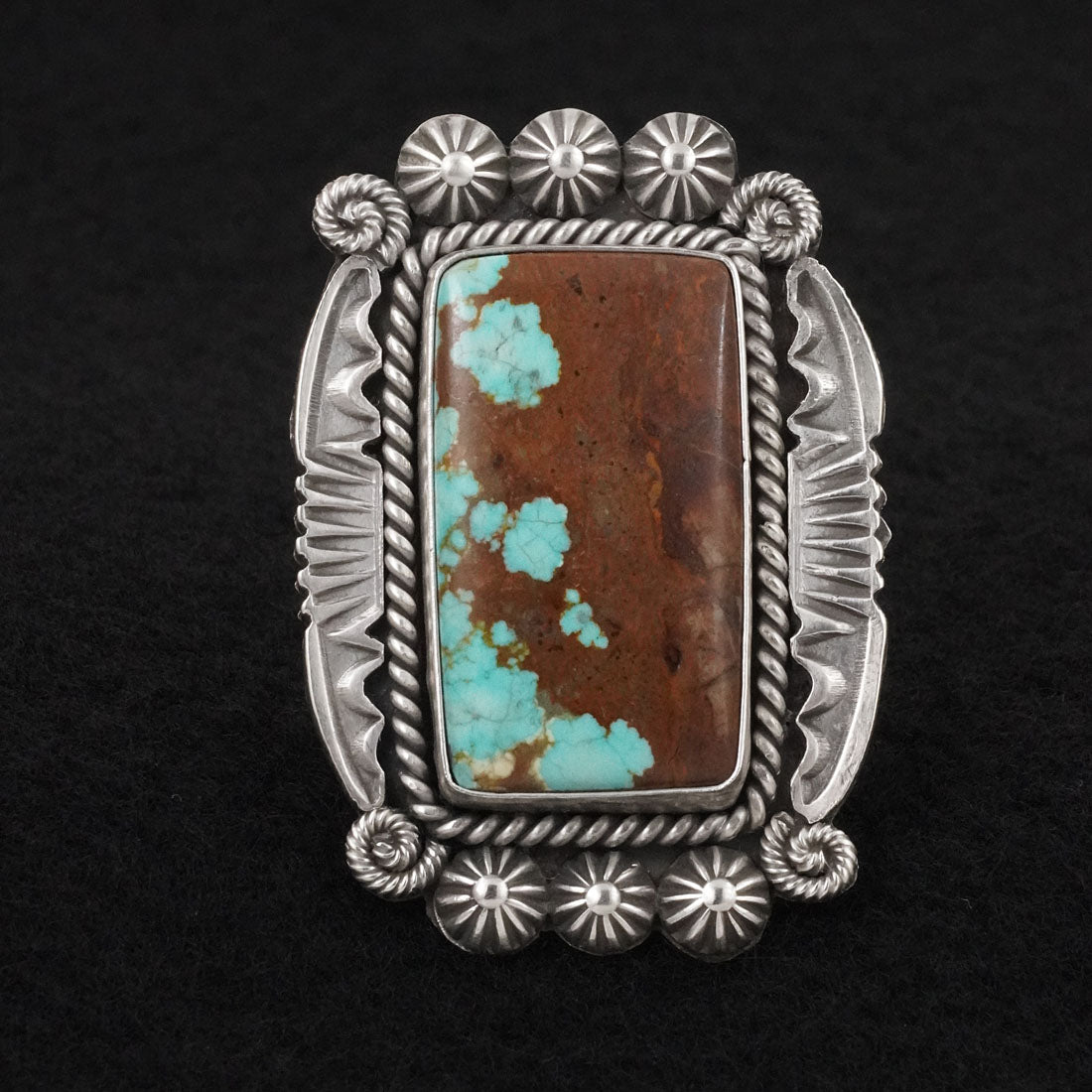 Michael Calladitto Turquoise & Sterling Silver Ring Size 8.5
