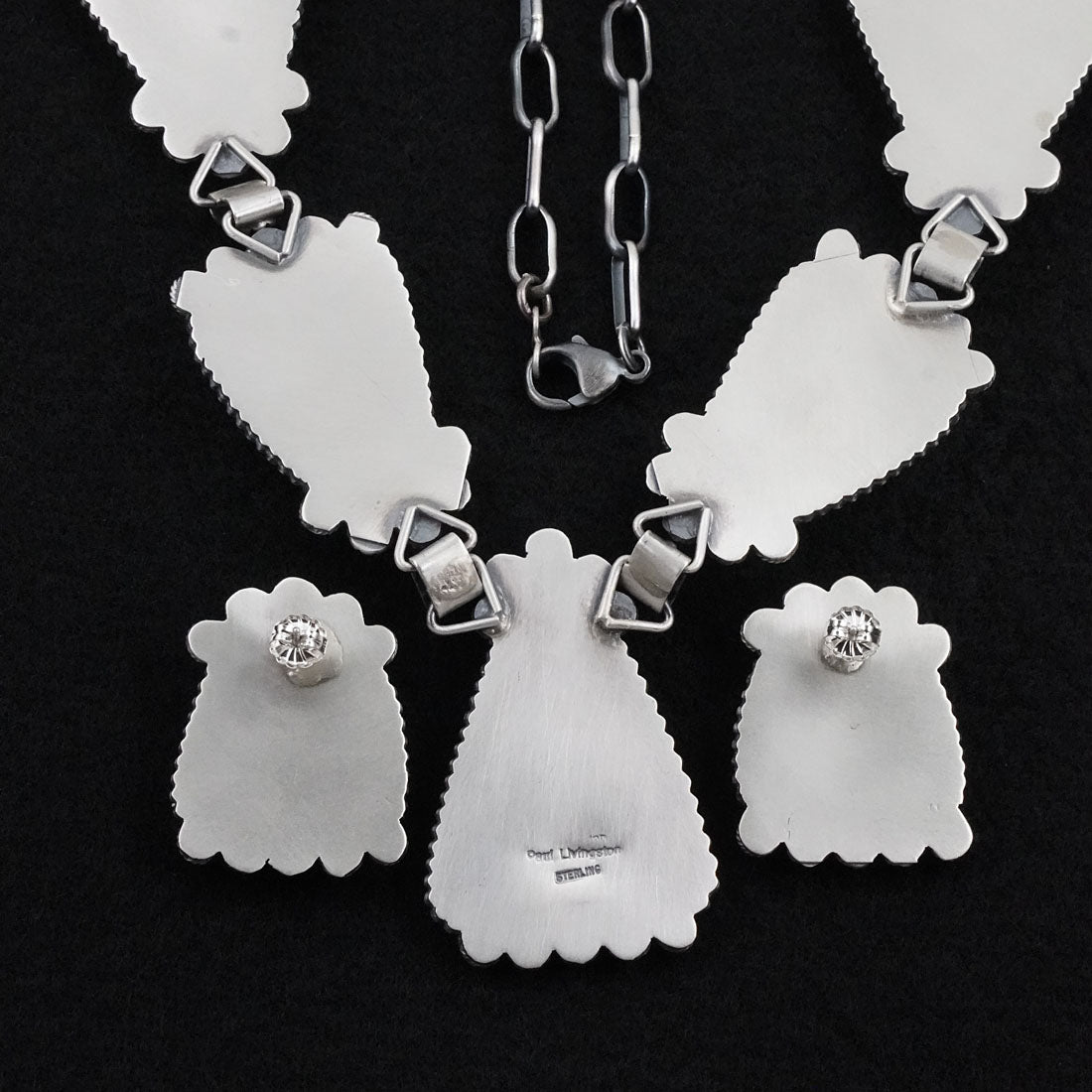 Paul Livingston Turquoise & Sterling Silver Necklace Set
