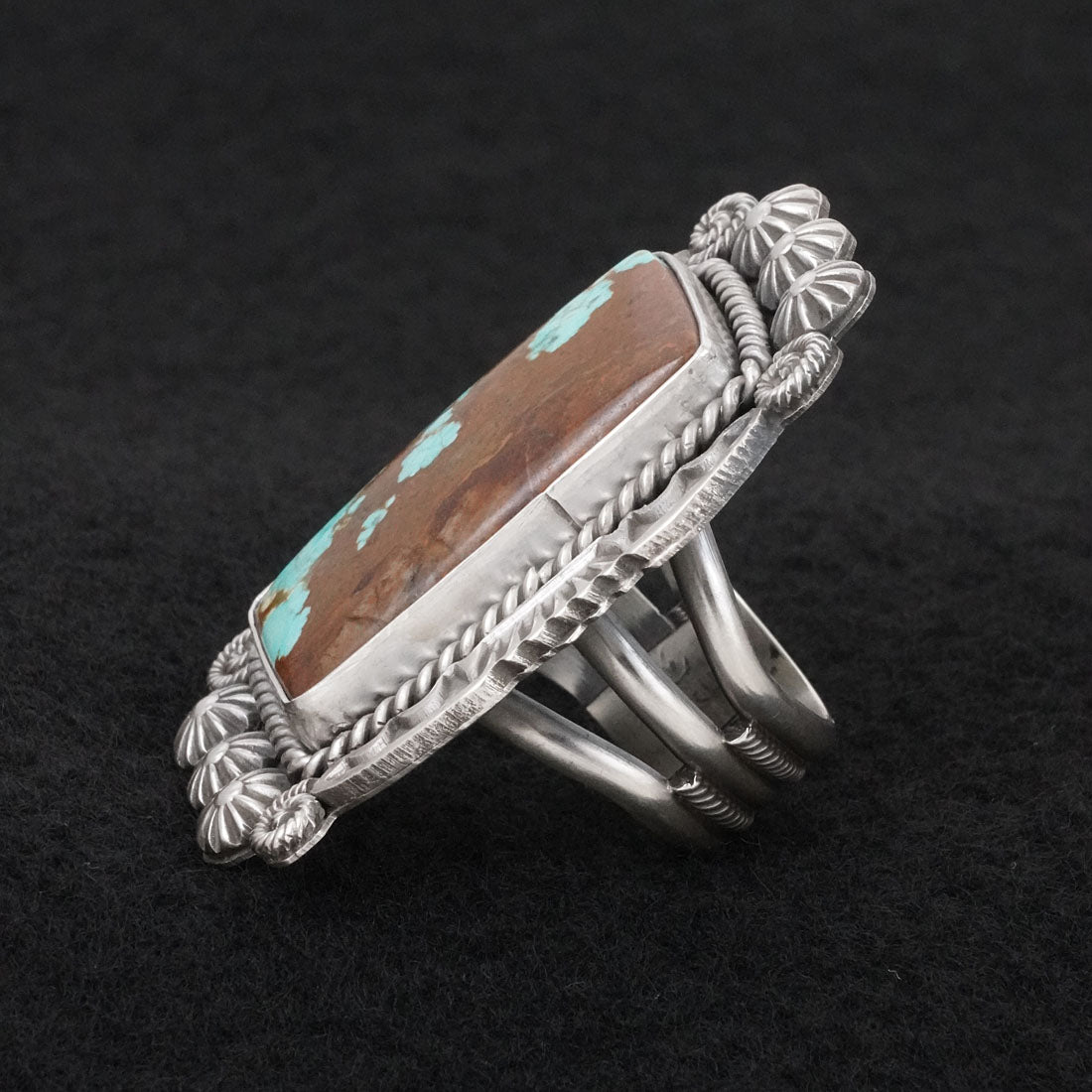 Michael Calladitto Turquoise & Sterling Silver Ring Size 8.5