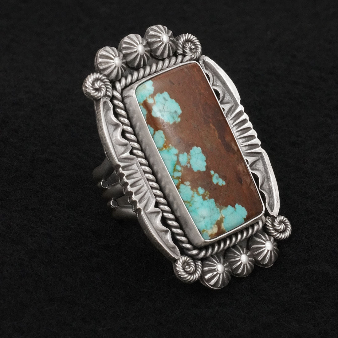 Michael Calladitto Turquoise & Sterling Silver Ring Size 8.5