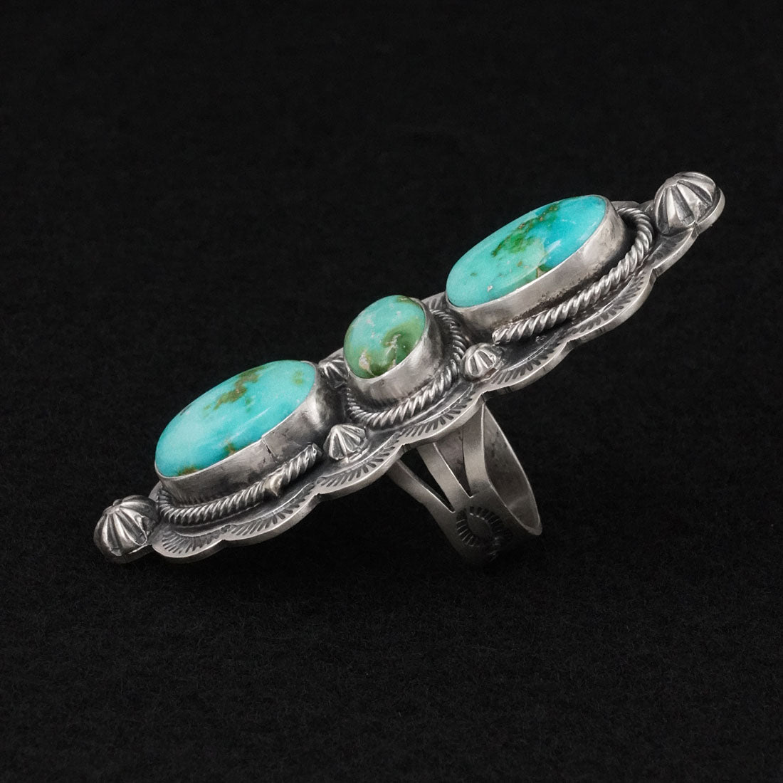Bobby Johnson Turquoise & Sterling Silver Ring Size 7