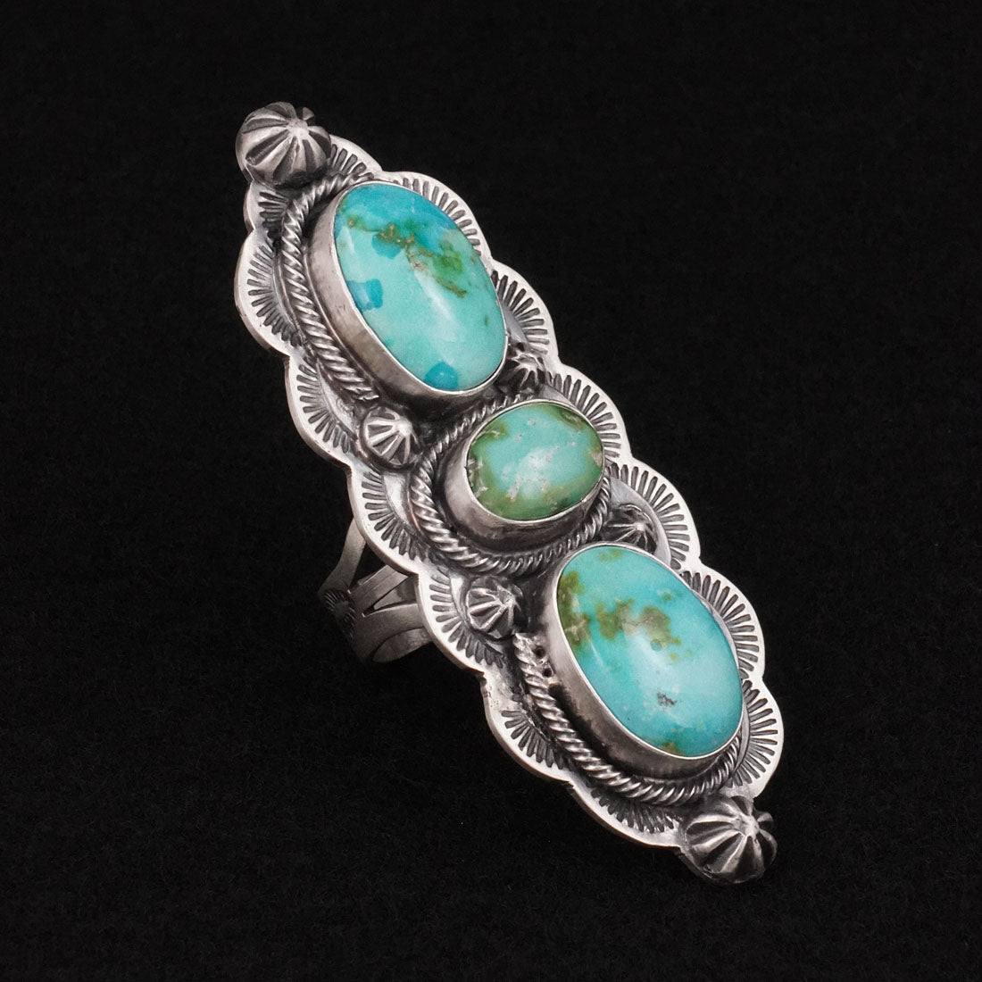 Bobby Johnson Turquoise & Sterling Silver Ring Size 7