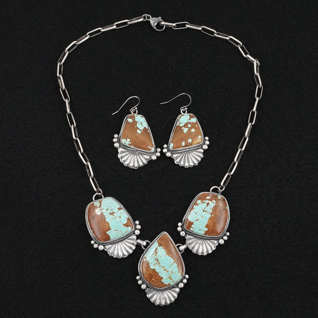 Paul Livingston Turquoise & Sterling Silver Necklace Set