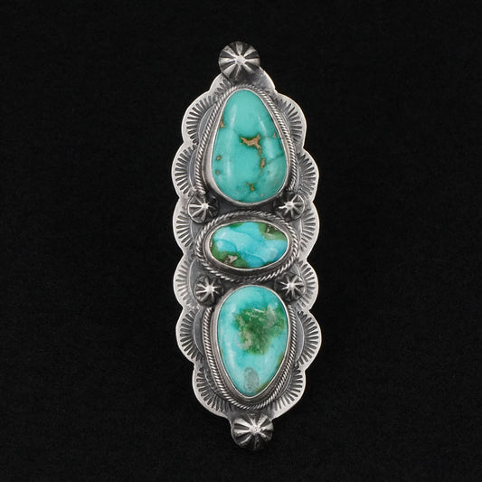 Bobby Johnson Turquoise & Sterling Silver Ring Size 7