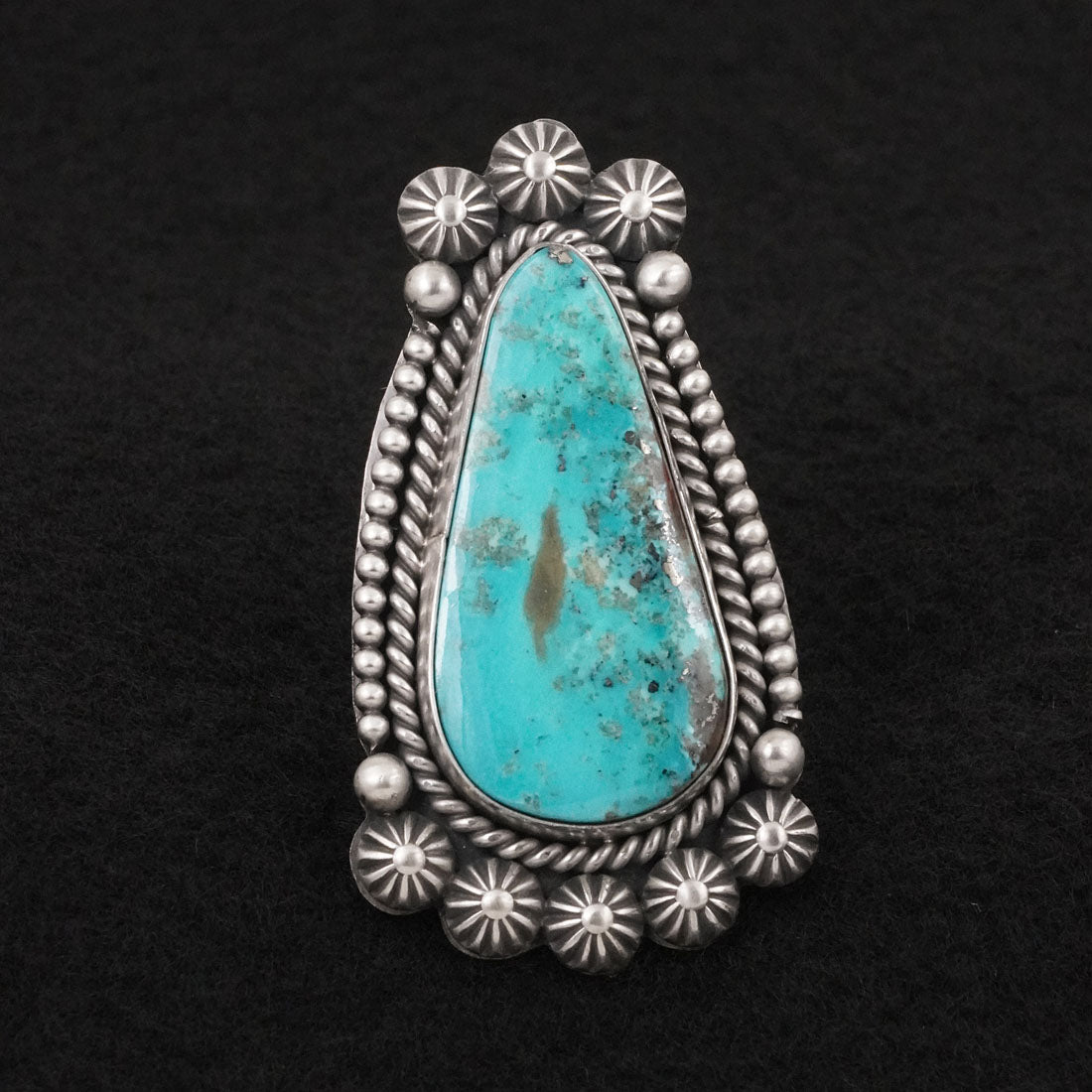 Michael Calladitto Turquoise & Sterling Silver Ring Size 7.5
