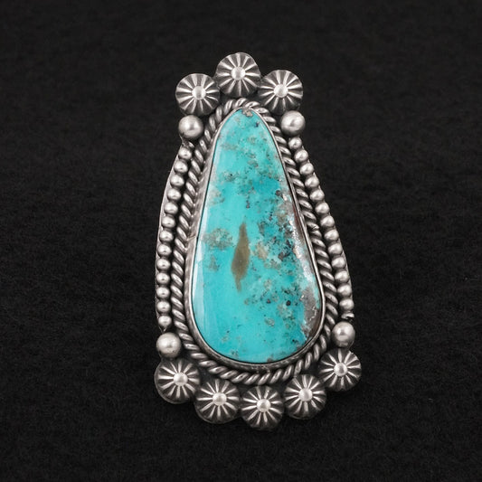 Michael Calladitto Turquoise & Sterling Silver Ring Size 7.5