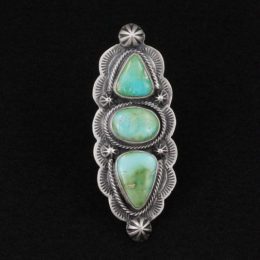 Bobby Johnson Turquoise & Sterling Silver Ring Size 8
