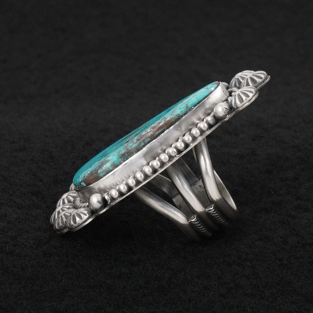Michael Calladitto Turquoise & Sterling Silver Ring Size 7.5