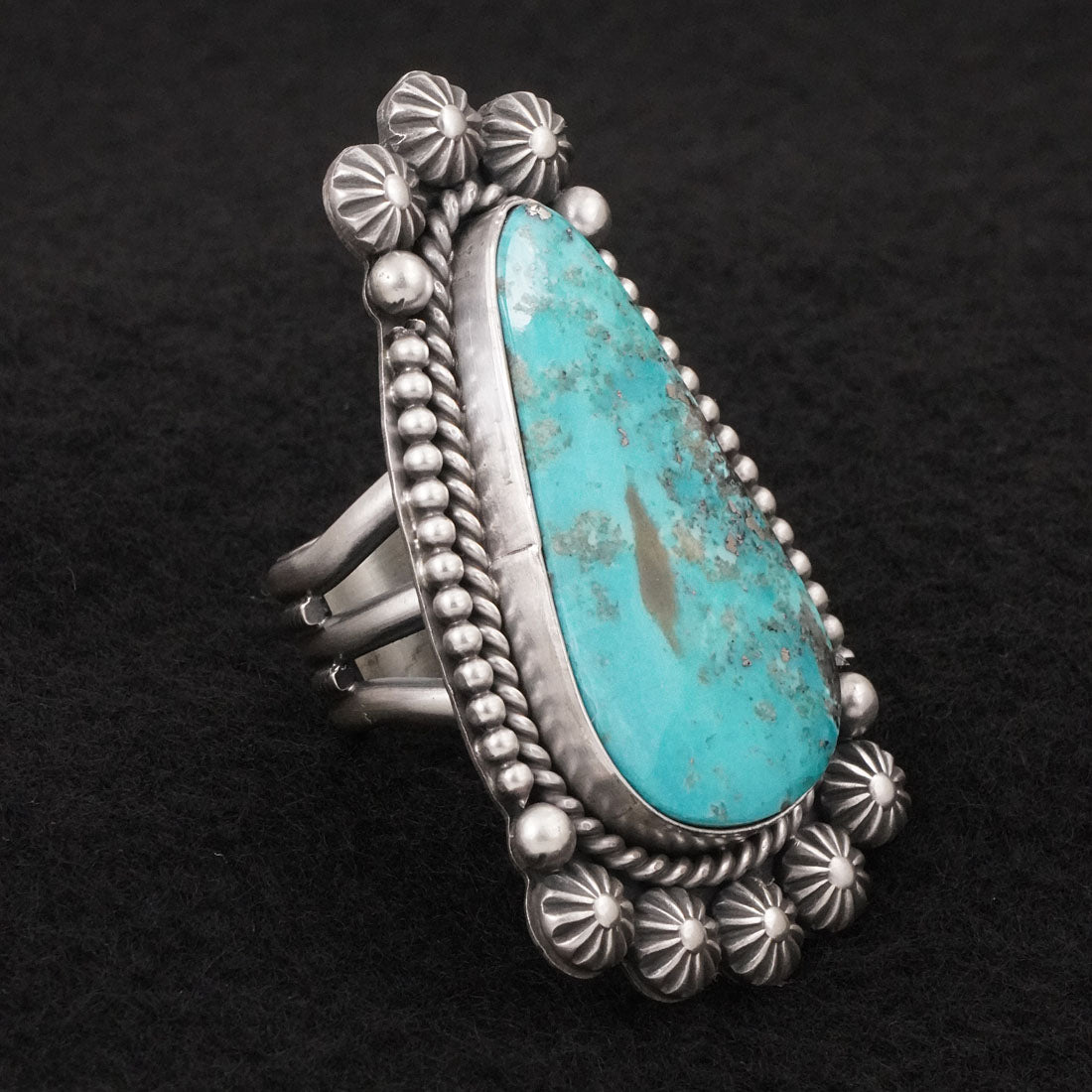 Michael Calladitto Turquoise & Sterling Silver Ring Size 7.5