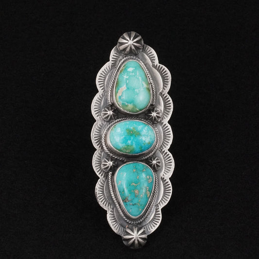 Bobby Johnson Turquoise & Sterling Silver Ring Size 8