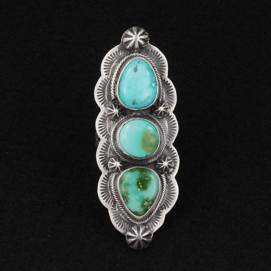 Bobby Johnson Turquoise & Sterling Silver Ring Size 8.5