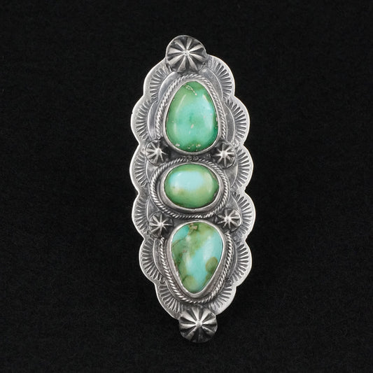 Bobby Johnson Turquoise & Sterling Silver Ring Size 8.5