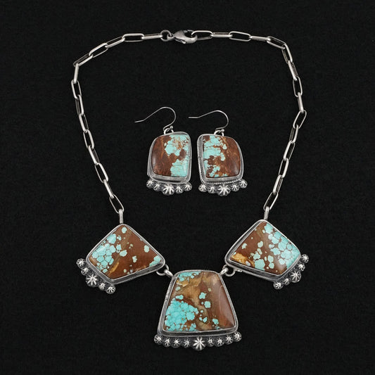 Bobby Johnson Turquoise & Sterling Silver Necklace Set