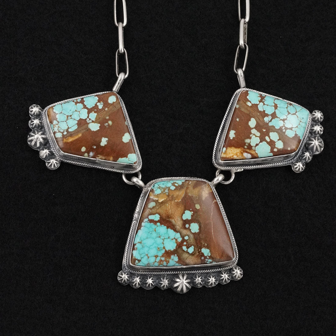 Bobby Johnson Turquoise & Sterling Silver Necklace Set