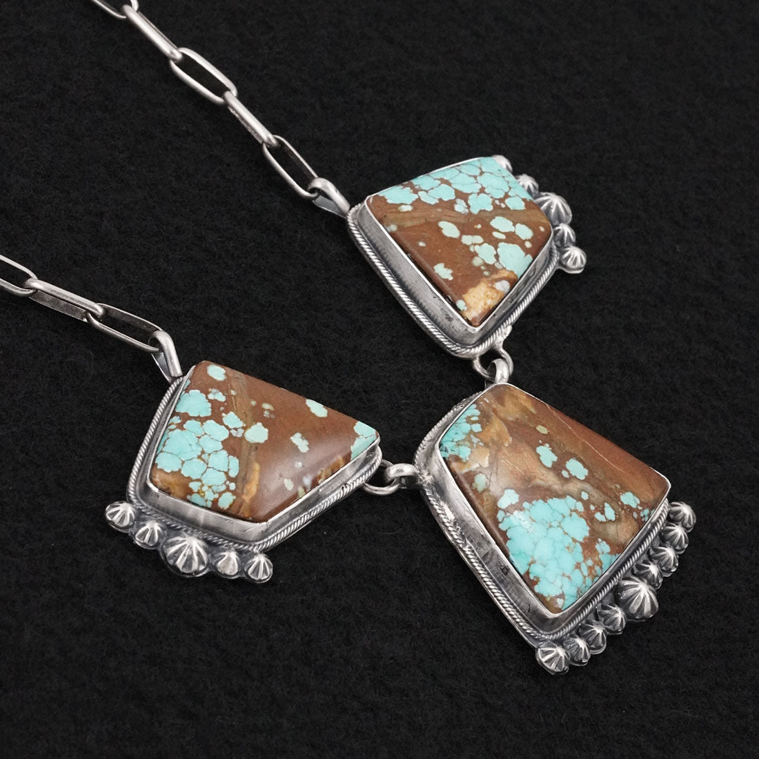 Bobby Johnson Turquoise & Sterling Silver Necklace Set