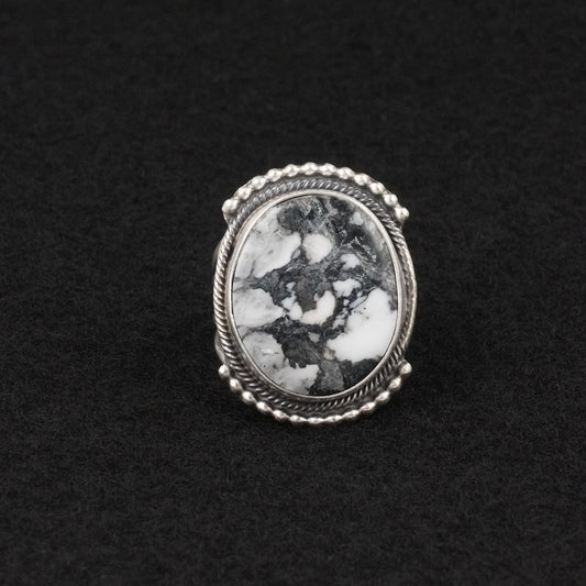 Kathleen Livingston White Buffalo & Sterling Silver Ring Size 6