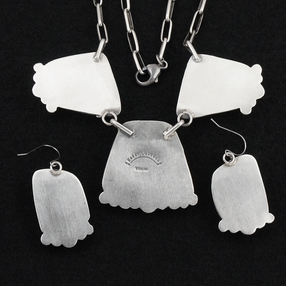 Bobby Johnson Turquoise & Sterling Silver Necklace Set