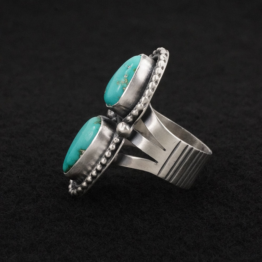 Bobby Johnson Turquoise & Sterling Silver Ring Size 8