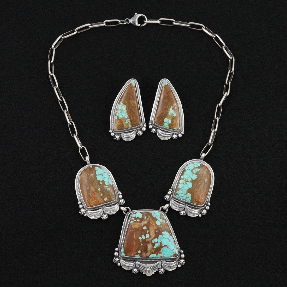 Darrin Livingston Turquoise & Sterling Silver Necklace Set