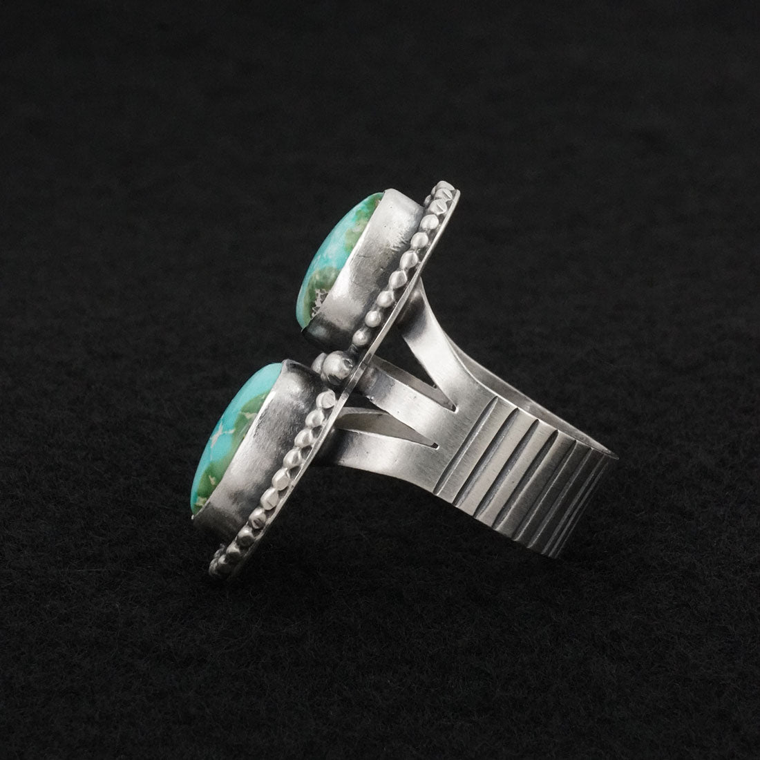 Bobby Johnson Turquoise & Sterling Silver Ring Size 10