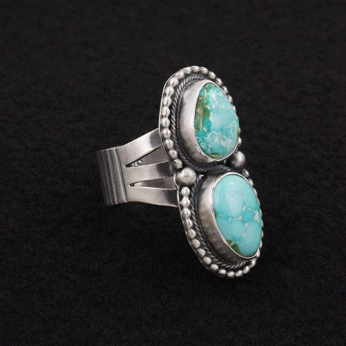 Bobby Johnson Turquoise & Sterling Silver Ring Size 10