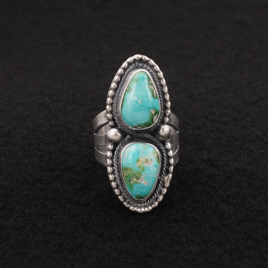 Bobby Johnson Turquoise & Sterling Silver Ring Size 7.5
