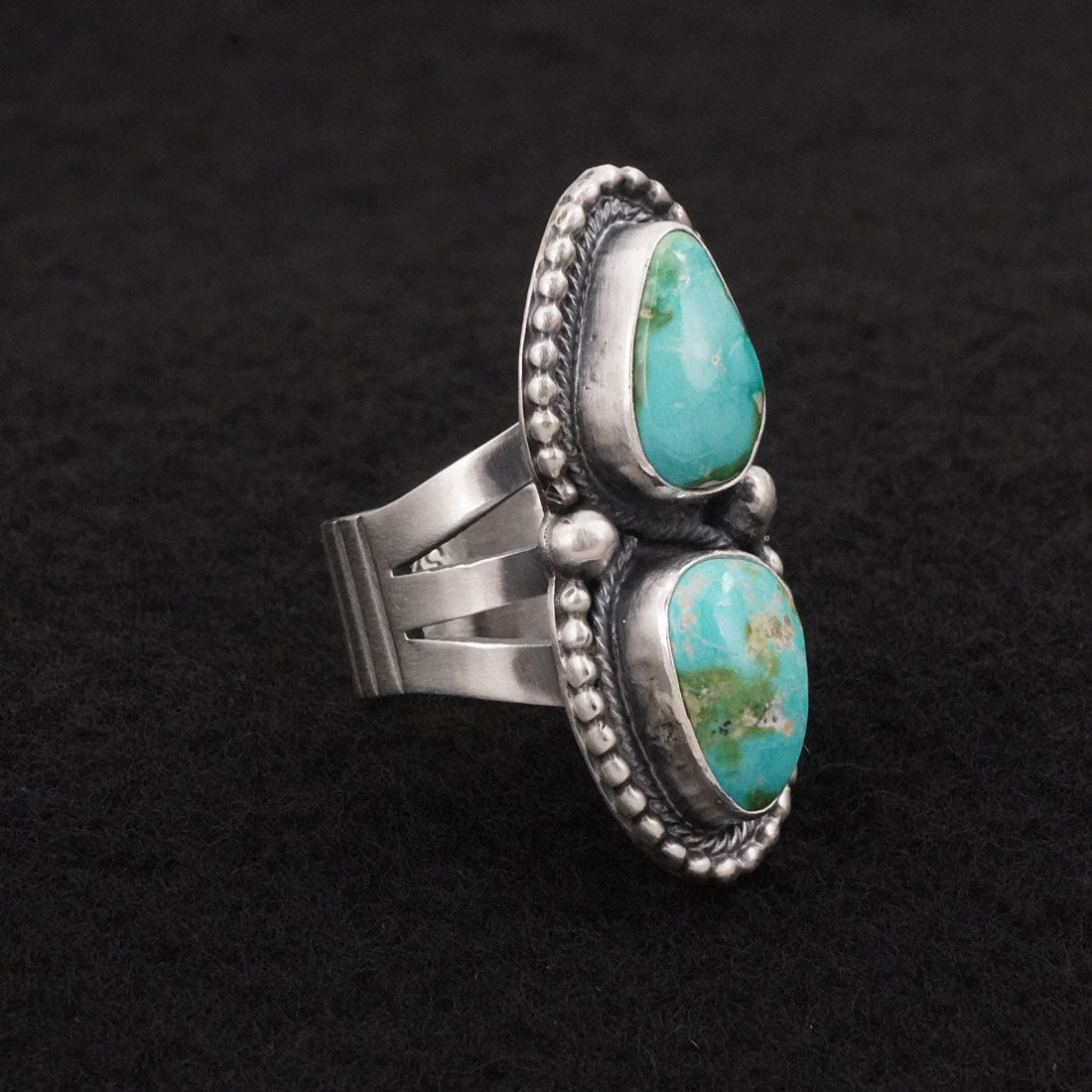Bobby Johnson Turquoise & Sterling Silver Ring Size 7.5