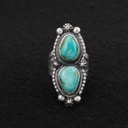 Bobby Johnson Turquoise & Sterling Silver Ring Size 7