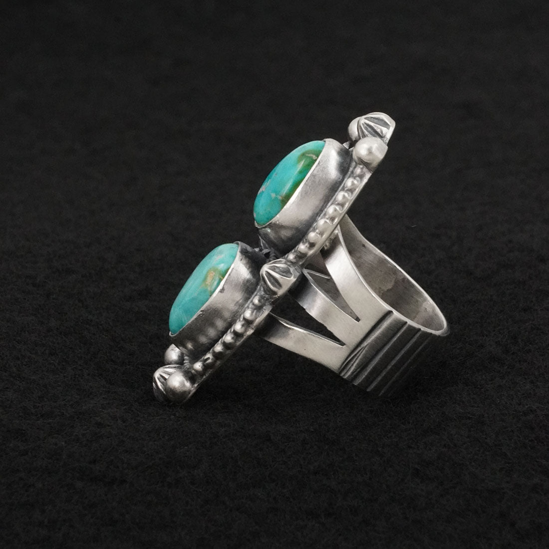 Bobby Johnson Turquoise & Sterling Silver Ring Size 7