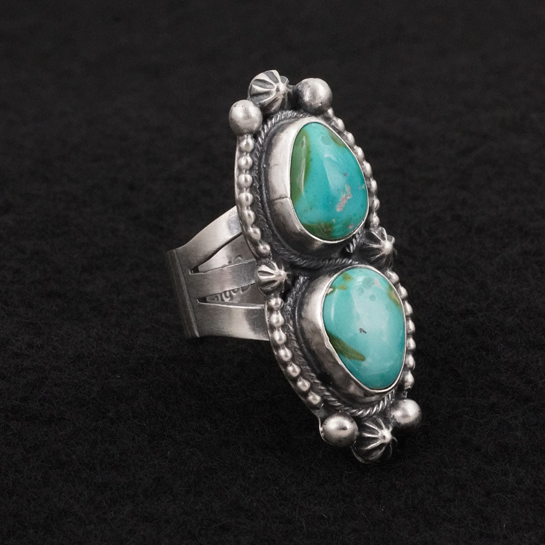 Bobby Johnson Turquoise & Sterling Silver Ring Size 7