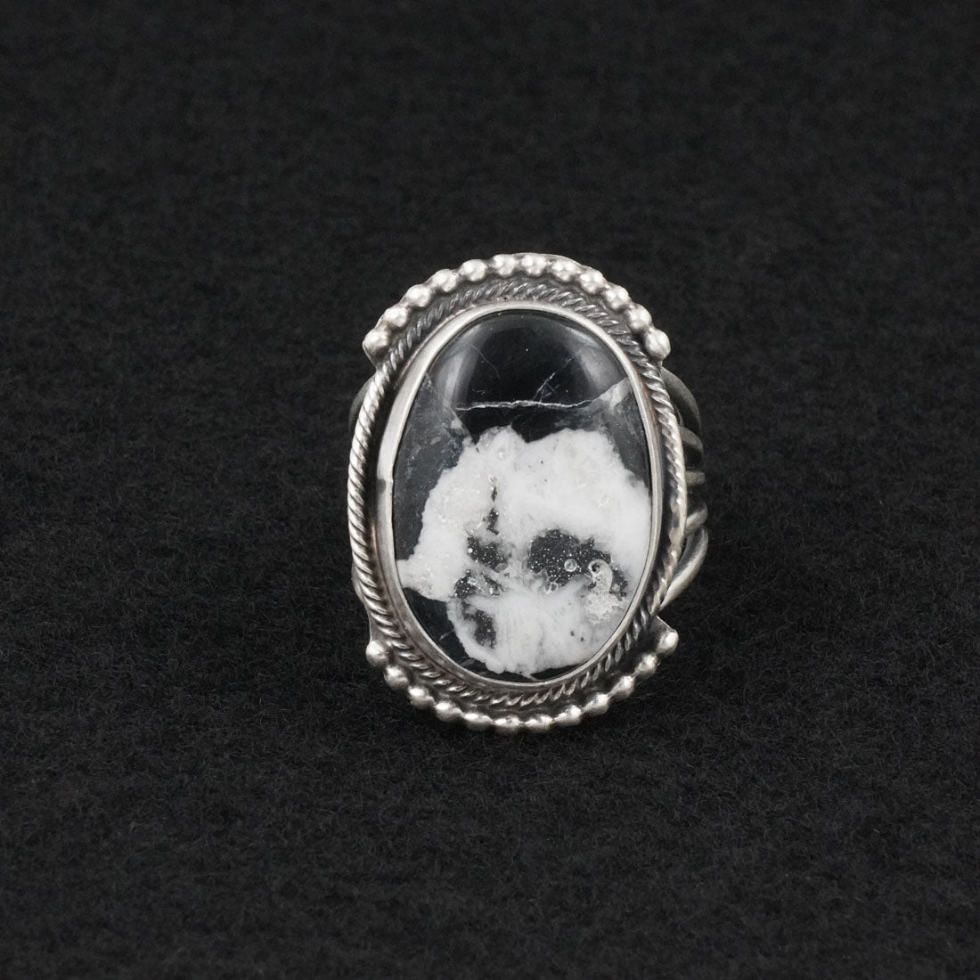 Kathleen Livingston White Buffalo & Sterling Silver Ring Size 8.5