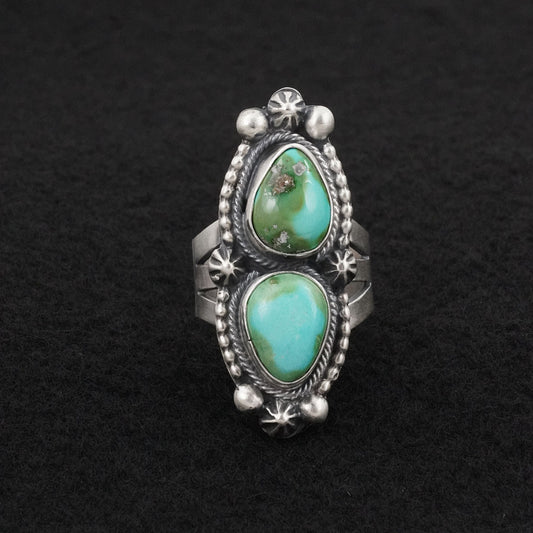 Bobby Johnson Turquoise & Sterling Silver Ring Size 8